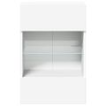 vidaXL Nástenné skrinky s LED osvetlením pre TV 2 ks biele 40x30x60,5 cm