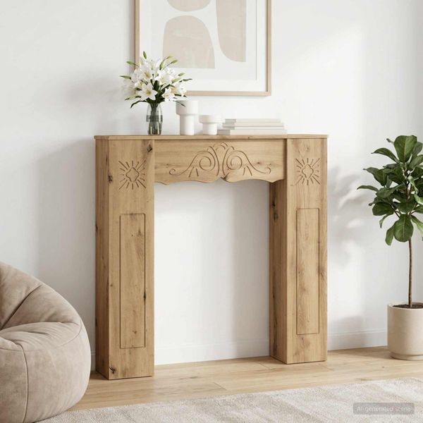 vidaXL Rám krbu Dub artisan 102 x 20 x 102 cm Kompozitné drevo