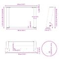 vidaXL Nohy konferenčného stolíka v tvare U, 2 ks, antracitové, 40 x (30-31) cm, oceľ