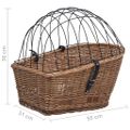 vidaXL Kôš na zadný nosič bicykla s krytom 55x31x36 cm, prírodná vŕba