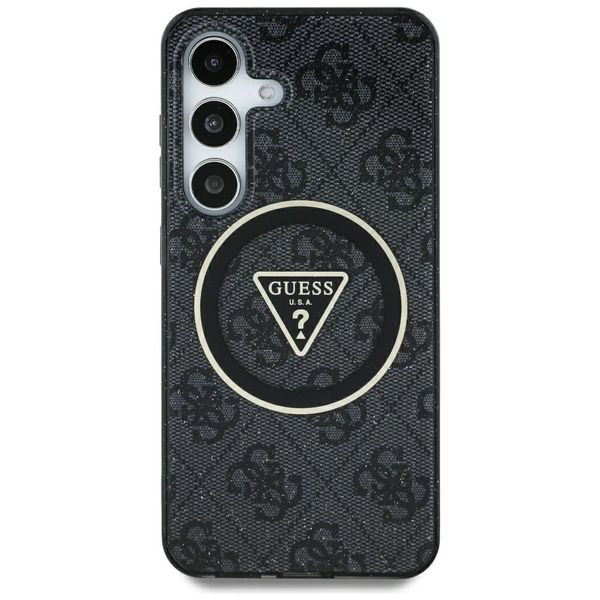 Guess HC Magnetic IML Metal Glitter 4G Circle Triangle case for Samsung Galaxy S25 Ultra black