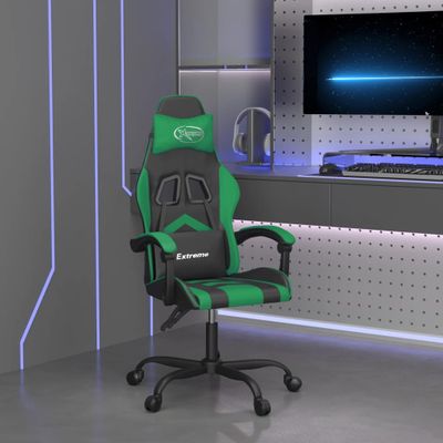 vidaXL Herná stolička čierna a zelená umelá koža