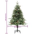 vidaXL Osvetlený vianočný stromček so šiškami, zelený 120 cm, PVC a PE