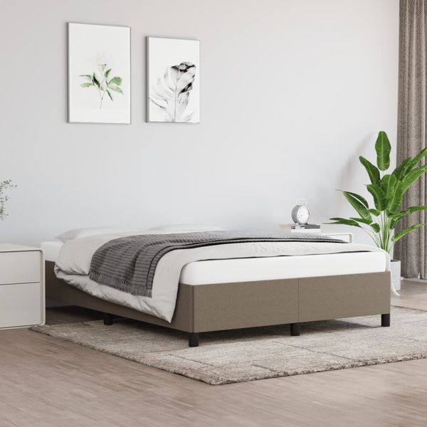 vidaXL Posteľ bez matraca sivohnedá 140x190 cm látka