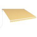 vidaXL Automaticky zaťahovacia markíza 400x300 cm žltá a biela