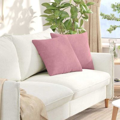 vidaXL Vankúše na pohovku 2 pcs Ružová 45 x 45 cm Kordúrová tkanina
