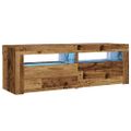 vidaXL Nočné skrinky 2 ks s LED diódami Staré drevo 60x35x40 cm