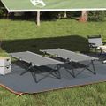 vidaXL Skladacia kempingová posteľ 2 ks Sivá 206 x 76 x 74 cm