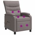 vidaXL Masážne relaxačné kreslo Sivohnedá Látka