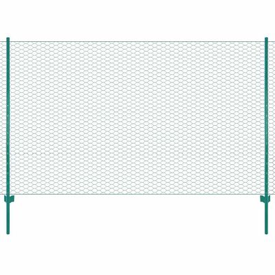 vidaXL Drôtené pletivo so stĺpikmi zelené 25x1,5 m oceľové