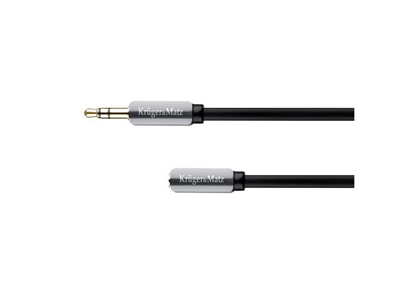 Kábel Jack 3,5 mm konektor/Jack 3,5 mm zdierka 1m KRUGER & MATZ KM0315