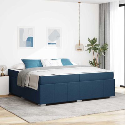 vidaXL Rám postele s matracmi Modrá 200 x 200 cm látka