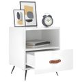 vidaXL Nočné stolíky 2 ks lesklé biele 40x35x47,5 cm kompozitné drevo