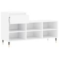 vidaXL Botník lesklý biely 102x36x60 cm spracované drevo