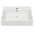 vidaXL Umývadlo s otvorom na batériu, keramika, biele 60,5x42,5x14,5cm