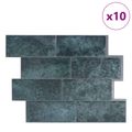 vidaXL Subway dlažba 10 ks Modrozelená 29 x 21 cm Polyuretán a PET