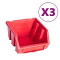 vidaXL 34 -dielna úložná súprava s nástennými panelmi červeno-čierna