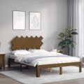 vidaXL Posteľný rám s čelom medovohnedý 120x200 cm masívne drevo