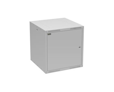 Rozvádzač nástenný GrandN DUO 12U 600 mm, dvere plech, RAL 7035, GrandND-12U-66-21-G