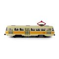 Kovová česká retro tramvaj žlutá 16 cm - otváracie dvere
