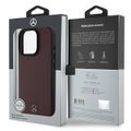 Puzdro Mercedes pre iPhone 16 Pro Max 6,9" MEHMP16X23RBARR Tvrdé puzdro textúrovaná a hladká koža MagSafe červená