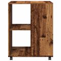 vidaXL Príručný stolík a kolieska staré drevo 55x60x78cm kompoz. drevo