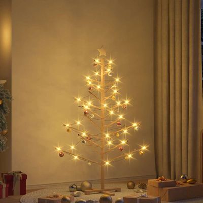 vidaXL Drevený vianočný stromček so stojanom Prírodná 150 cm