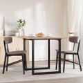 vidaXL Jedálenský stolík v tvare O 90x90x75,5 cm borovica a oceľ