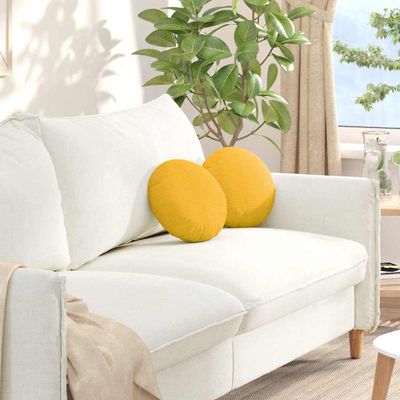 vidaXL Vankúše na sedenie 2 pcs Svetložltá Ø30 x 13 cm