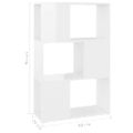 vidaXL Knižnica/deliaca stena lesklá biela 60x24x94cm kompozitné drevo
