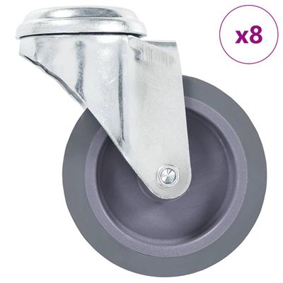 vidaXL Otočné kolieska s otvorom na skrutku 8 ks, 75 mm