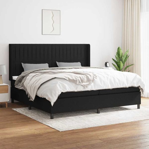 vidaXL Boxspring posteľ s matracom čierna 200x200 cm látka