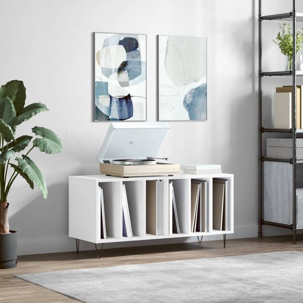 vidaXL Skrinka na platne lesklá biela 100x38x48 cm kompozitné drevo