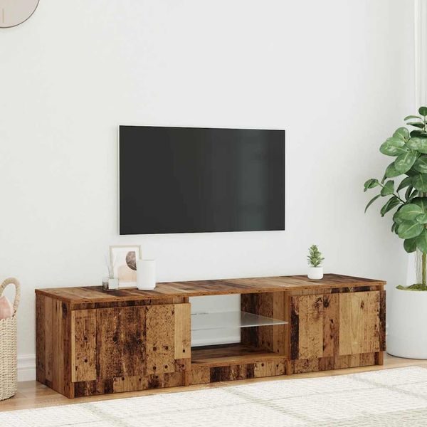 vidaXL TV skrinka s LED staré drevo 140x40x36 cm kompozitné drevo