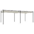 vidaXL Pergola so zaťahovacou strechou krémová 589x292x230 cm