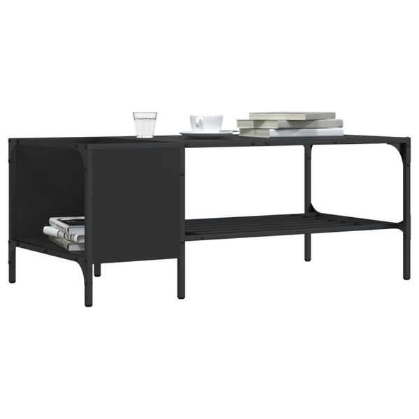 vidaXL Konferenčný stolík s regálom čierny 100x51x40 cm kompoz. drevo
