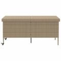 vidaXL záhradný úložný box s kolieskami Béžová 160x55x75 cm Poly ratan