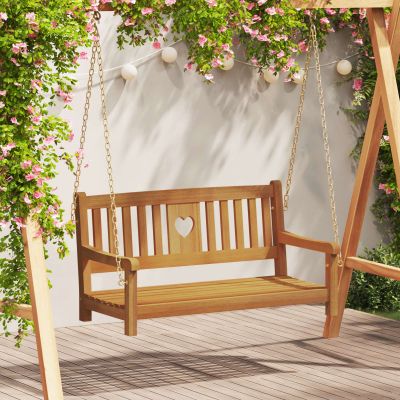 vidaXL Hojdačka do záhrady 2 -Seater 110 x 56 x 58 cm Prírodná
