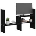 vidaXL Stojan na monitor čierny (39-72)x17x43 cm masívna borovica
