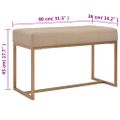 vidaXL Lavička 80 cm béžová zamatová