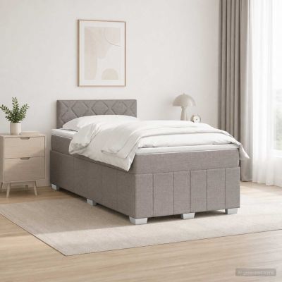vidaXL Posteľ boxspring s matracom Sivohnedá 120 x 200 cm Látka