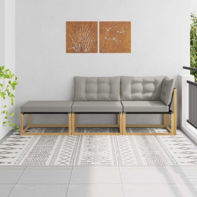 vidaXL Záhradná súprava gaučov Biela a svetlosivá 241,5 x 83 x 73 cm