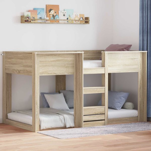 vidaXL Poschodová posteľ pre deti Sonoma dub 90 x 190 cm