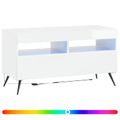 vidaXL LED TV kabinet BREDA Biela s vysokým leskom Kompozitné drevo