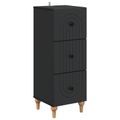 vidaXL Zásuvkový kabinet 33 x 34,5 x 90 cm Kompozitné drevo Čierna