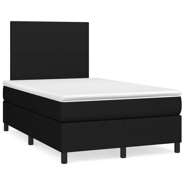vidaXL Boxspring posteľ s matracom čierna 120x190 cm látka