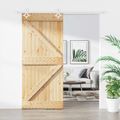 vidaXL Posuvné dvere 90 x 210 cm Borovicový masív Prírodná a biela