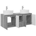 vidaXL Set kabinetov do kúpeľne 3 ks Sivý Sonoma 49,5 x 44,5 x 65 cm