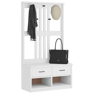 vidaXL Halový strom SANDNES biela 87x40x159,5 cm masívna borovica