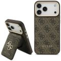 Guess 4G s peňaženkou Magsafe puzdro pre iPhone 17 Pro Max hnedé